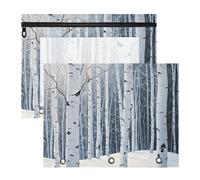 Quteprint Lot de 2 trousses à crayons pour classeur à 3 anneaux, forêt de bouleau blanc, trousse à crayons A4 avec fermeture éclair et fenêtre transparente, organiseur de classeur durable de grande