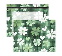 Quteprint Lot de 2 trousses à crayons pour classeur à 3 anneaux, motif trèfles de la Saint-Patrick, trousse à crayons A4 avec fermeture éclair et fenêtre transparente, organiseur de classeur durable