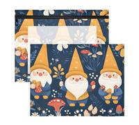 Quteprint Lot de 2 trousses à crayons pour classeur à 3 anneaux, nains de forêt, champignons, fleurs, classeurs, trousse A4 avec fermeture éclair et fenêtre transparente, organiseur de classeur