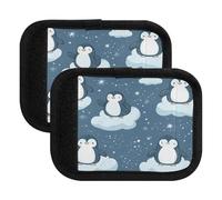 Quteprint Lot de 4 enveloppes de poignée de bagage - Jolis pingouins étoilés, nuages de qualité supérieure avec étiquettes de bagage et housses de poignée pour plus de confort, de prise en main et