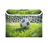 Quteprint Panier de rangement pliable avec couvercle - Grand filet de rangement pliable pour ballon de football pour la maison, le bureau, les livres, les vêtements, les jouets, 41,9 x 32 x 30 cm