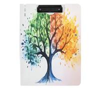 Quteprint Porte-bloc pliable pour classeur aquarelle quatre saisons A4 avec double clips métalliques, fente pour stylo - Organiseur de documents résistant à l'eau pour bureau, école, travail