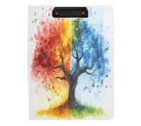 Quteprint Porte-bloc pliable pour classeur aquarelle quatre saisons A4 avec double clips métalliques, fente pour stylo - Organiseur de documents résistant à l'eau pour bureau, école W