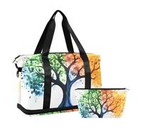 Quteprint Sac de sport imperméable - Sac de sport aquarelle quatre saisons grande capacité avec compartiment sec et rangement pour chaussures, yoga, natation, voyage pour l'entraînement, le fitness