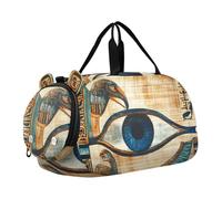 Quteprint Sac de sport pour enfants pour garçons et filles - Hiéroglyphes de l'Égypte antique 100 % polyester avec compartiment séparé pour chaussures, bandoulière réglable, sac compact de voyage et