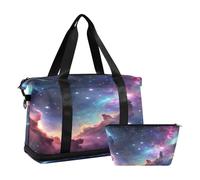 Quteprint Sac de sport pour homme et femme, sac de voyage Galaxy Star Nebula avec compartiment à chaussures pliable, sac fourre-tout pour entraînement, hôpital, multicolore, taille unique,