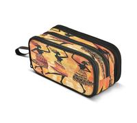 Quteprint Trousse à crayons à fermeture éclair, motif femme africaine ethnique, dansante, grande capacité, durable, avec 3 compartiments, pour l'école, l'université, le bureau, pour étudiants