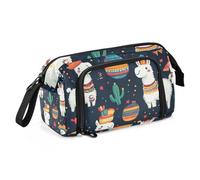 Quteprint Trousse à crayons de grande capacité avec fermeture éclair en alpaga mexicain, cactus tropical, trousse à crayons pour adolescents, filles, garçons, adultes, étudiants