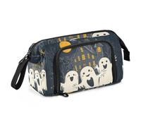 Quteprint Trousse à crayons de grande capacité avec fermeture éclair - Motif fantômes mignons - Pour le bureau, l'école, les adolescents et les étudiants
