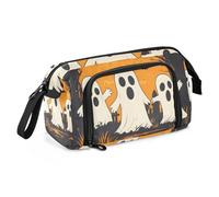 Quteprint Trousse à crayons de grande capacité avec fermeture éclair pour Halloween, fantômes, cimetière, pour adolescents, filles, garçons, adultes, étudiants