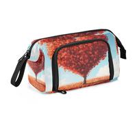 Quteprint Trousse à crayons de grande capacité pour Saint-Valentin, automne, arbre d'amour, coquelicot, trousse à crayons portable avec fermeture éclair, pour bureau, école, papeterie, boîte à crayons