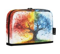 Quteprint Trousse à crayons sur pied - Aquarelle Art Quatre saisons Arbre à crayons Trousse de papeterie, trousse de maquillage portable, organisateur de bureau pour l'école, le bureau, les étudiants