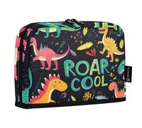 Quteprint Trousse à crayons sur pied - Divers dinosaures cool - Trousse de papeterie portable pour maquillage, cosmétiques, bureau, étudiants, adolescents, garçons et filles