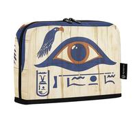 Quteprint Trousse à crayons sur pied - Œil d'Horus d'Égypte Papyrus Trousse à crayons, trousse de papeterie, trousse de maquillage portable, organisateur de bureau pour l'école, le bureau, les