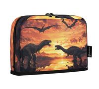 Quteprint Trousse à crayons sur pied - Motif dinosaures africains - Trousse de papeterie portable pour maquillage, cosmétiques, école, bureau, étudiants, adolescents, garçons et filles
