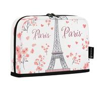 Quteprint Trousse à crayons sur pied - Motif Tour Eiffel de Paris - Trousse de papeterie, trousse de maquillage portable, organisateur de bureau pour l'école, le bureau, les étudiants, les adolescents