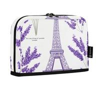 Quteprint Trousse à crayons sur pied - Tour Eiffel Paris Lavande Trousse à crayons, trousse de papeterie, trousse de maquillage portable, organisateur de bureau pour l'école, le bureau, les étudiants