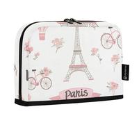 Quteprint Trousse à crayons sur pied - Tour Eiffel Paris Vélo Fleur Trousse à crayons, trousse de papeterie, trousse de maquillage portable, organisateur de bureau pour l'école, le bureau, les