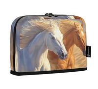 Quteprint Trousse à crayons sur pied - Trousse à crayons avec motif cheval animal, trousse de papeterie, trousse de maquillage portable, organisateur de bureau pour l'école, le bureau, les étudiants