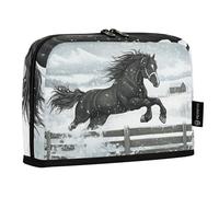 Quteprint Trousse à crayons sur pied - Trousse à crayons en forme de cheval des neiges, trousse de papeterie, trousse de maquillage portable, organisateur de bureau pour l'école, le bureau, les