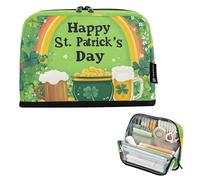 Quteprint Trousse à crayons sur pied - Trousse à crayons pour la Saint-Patrick - Trousse de papeterie portable pour maquillage, cosmétiques, organiseur de bureau pour l'école, le bureau, les étudiants