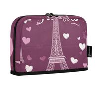 Quteprint Trousse à crayons sur pied - Trousse à crayons romantique Tour Eiffel Paris, trousse de papeterie, trousse de maquillage portable, organisateur de bureau pour l'école, le bureau, les