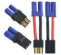 Quthort Lot de 2 paires de connecteurs de batterie LiPo RC compatibles avec batterie TRX Traxxas Lipo, EC5 mâle femelle RC Chargeur de batterie Adaptateur Connecteur