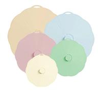 QUTHZZHY 5 couvercles en silicone, couvercles en silicone avec ventouse, 5 tailles de couvercles en silicone réutilisables, couvercle en silicone pour la cuisine, couvercle avec effet ventouse pour la