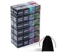 QUTHZZHY Lot de 48 dés compteurs de dés, Magic The Gathering, en acrylique, D6, mots clés, compteur, cubes de loyauté, pour jeu de cartes MTG TCG, avec sac de rangement