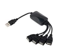 Qutsvosh 1 Mâle à 4 Femelles USB HUB Splitter Extend Cable USB 2.0 Extension Data Cable Power Adapter Socket Converter