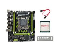 Qutsvosh Carte mère X79G + processeur E5 2670 V2 + câble SATA + déflecteur LGA2011 4 x DDR3 RECC Slot M.2 NVME PCI-E X16 USB2.0 SATA3.0