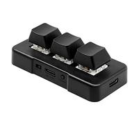 Qutsvosh Clavier mécanique USB à programmation personnalisée Macro 3 touches Copier Coller Mini bouton Photoshop Gaming Clavier mécanique Noir