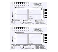 Qutsvosh Lot de 2 règles ECG 7 étapes, règle ECG 7 étapes pour interprétation ECG/ECG, guide de référence ECG, outil de mesure pour étriers ECG