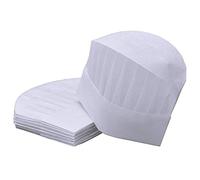 Qutsvosh Lot de 25 toques de chef jetables SMS non tissées Blanc, blanc, taille unique