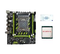 Qutsvosh X79G Carte mère pour PC + processeur E5 2670 V2 + graisse thermique LGA2011 4 x DDR3 RECC RAM Slot M.2 NVME PCIE X16 6XUSB2.0 SATA3.0