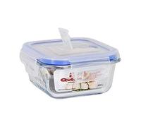 Quttin 52527 Boîte carrée avec couvercle hermétique, verre, multicolore, 16 x 16 cm