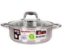 Quttin New Caesar Poêle à induction professionnelle avec couvercle en verre et poignées 26 cm 5 L
