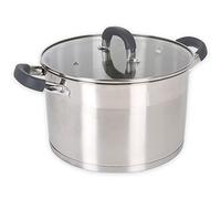 Quttin - Pot professionnel à induction, cuisine four en acier inoxydable anti-adhérent. Pot moyen avec couvercle, convient à tous les types de cuisinières, à induction, à gaz, vitro, casserole 26 cm.