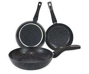 Quttin Sarten Antiadhésif Aluminium avec revêtement résistant Casserole en aluminium forgé avec couvercle en verre, convient à tous les types de cuisinières Modèle Select Noir Diamètre 22 cm