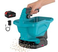 QUUGAR Épandeur de Graines Électrique 2200RPM avec 8 Débits,6 Vitesses | Largeur de Projection Réglable, 3.3L Epandeur Engrais Gazon pour Graines, Engrais et Sel de Déneigement