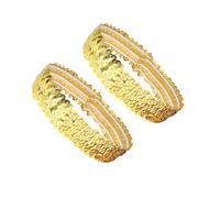 QUUPY Lot de 2 bandeaux élastiques à paillettes pour le sport et les fêtes (doré)