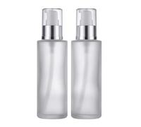 QUUPY Lot de 2 flacons vides rechargeables en verre dépoli pour fond de teint, cosmétiques, cosmétiques, lotion, crème, sérums, liquides, 100 ml