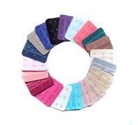 QUUPY Lot de 20 extensions de soutien-gorge multicolores pour femme - 3 rangées x 3 crochets, coloré, 5.5 * 5cm