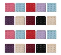 QUUPY Lot de 20 extensions de soutien-gorge multicolores pour femme - 3 rangées x 3 crochets, coloré, 5.5 * 5cm