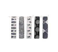 QUUPY Lot de 5 étuis de transport réutilisables en paille avec cordon de serrage pour ustensiles, cuillère, fourchette, couteau, baguettes (6 x 26 cm)