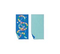 Quut - Serviette de Plage/Piscine Enfant avec Jeu - en Microfibre Séchage Ultra Rapide, sans Sable - Compacte, Légère (Serpents et Échelles, M - 140 x 70cm)