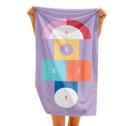 Quut Serviette de plage 2 en 1 Marelle - Microfibre, séchage ultra-rapide - 140 x 70 cm