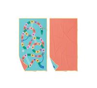 Quut - Serviette de Plage/Piscine Enfant avec Jeu - en Microfibre Séchage Ultra Rapide, sans Sable - Compacte, Légère (Serpents et Échelles, L - 180 x 100cm)