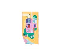 Quut - Serviette de Plage/Piscine Enfant avec Jeu - Microfibre Séchage Ultra Rapide, sans Sable - Compacte & Légère (Maison de Poupée, M - 140 x 70 cm)
