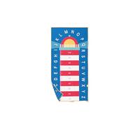 Quut - Serviette de Plage/Piscine Enfant avec Jeu - Microfibre Séchage Ultra Rapide, sans Sable - Compacte & Légère (Phare Bleu, M - 140 x 70 cm)